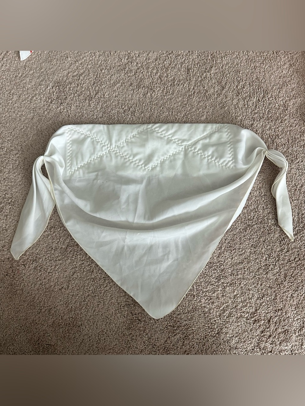 Vintage White Handkerchief Strapless Crop Top